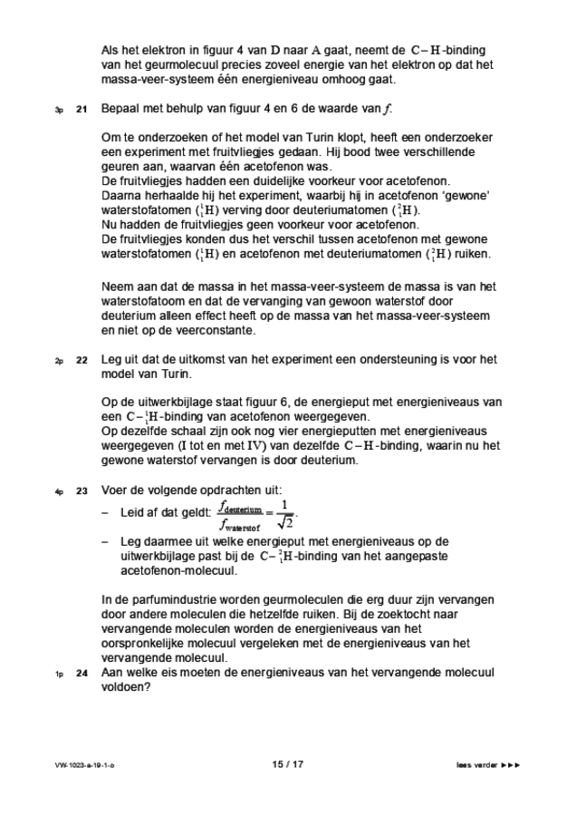 Opgaven examen VWO natuurkunde 2019, tijdvak 1. Pagina 15