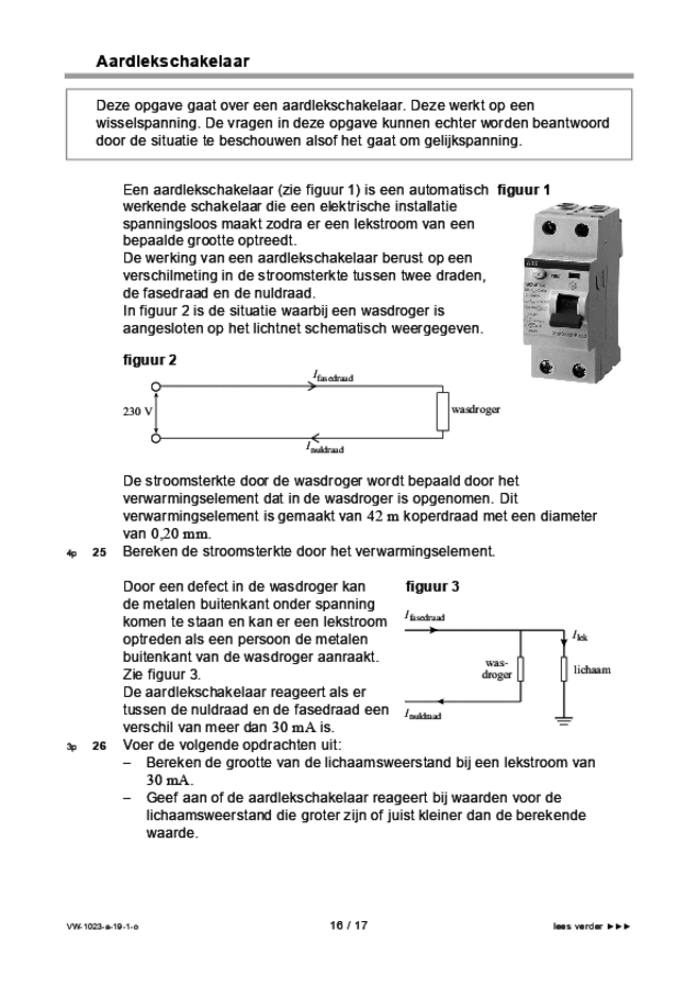 Opgaven examen VWO natuurkunde 2019, tijdvak 1. Pagina 16