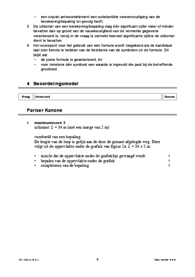 Correctievoorschrift examen VWO natuurkunde 2019, tijdvak 2. Pagina 5