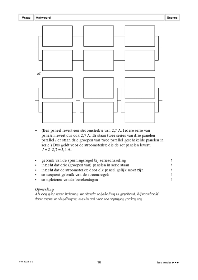 Correctievoorschrift examen VWO natuurkunde 2021, tijdvak 1. Pagina 16