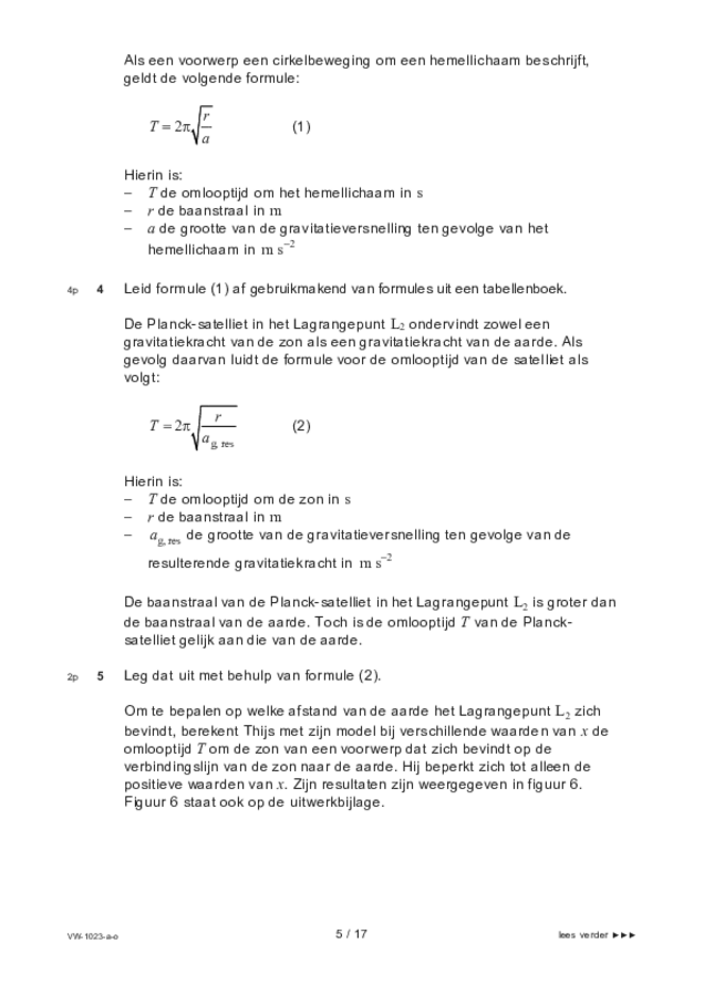 Opgaven examen VWO natuurkunde 2021, tijdvak 1. Pagina 5