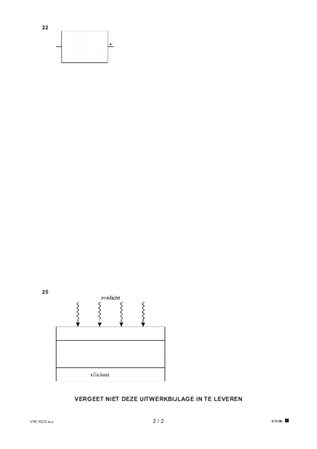 Uitwerkbijlage examen VWO natuurkunde 2021, tijdvak 1. Pagina 2