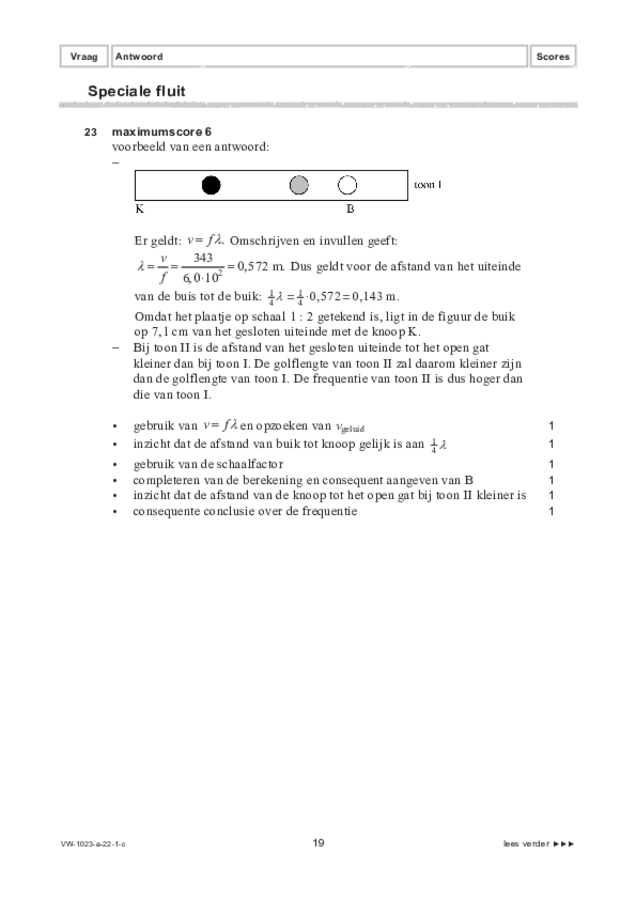 Correctievoorschrift examen VWO natuurkunde 2022, tijdvak 1. Pagina 19
