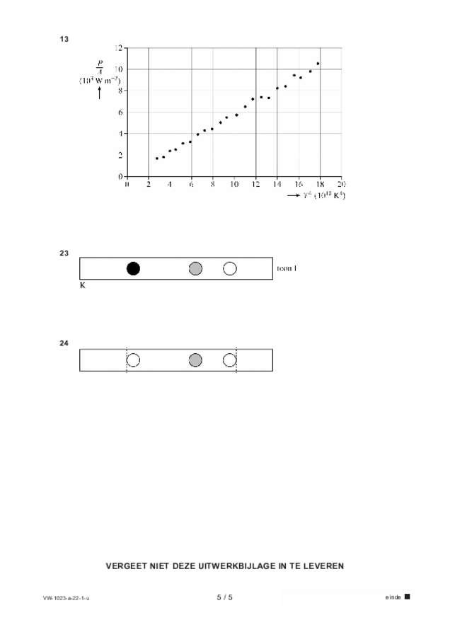 Uitwerkbijlage examen VWO natuurkunde 2022, tijdvak 1. Pagina 5