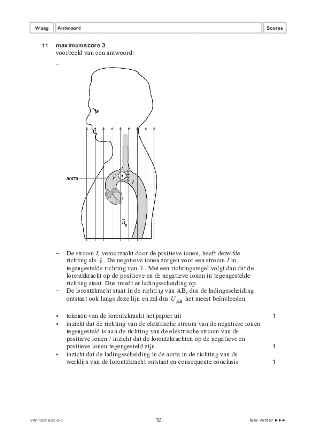 Correctievoorschrift examen VWO natuurkunde 2022, tijdvak 2. Pagina 12