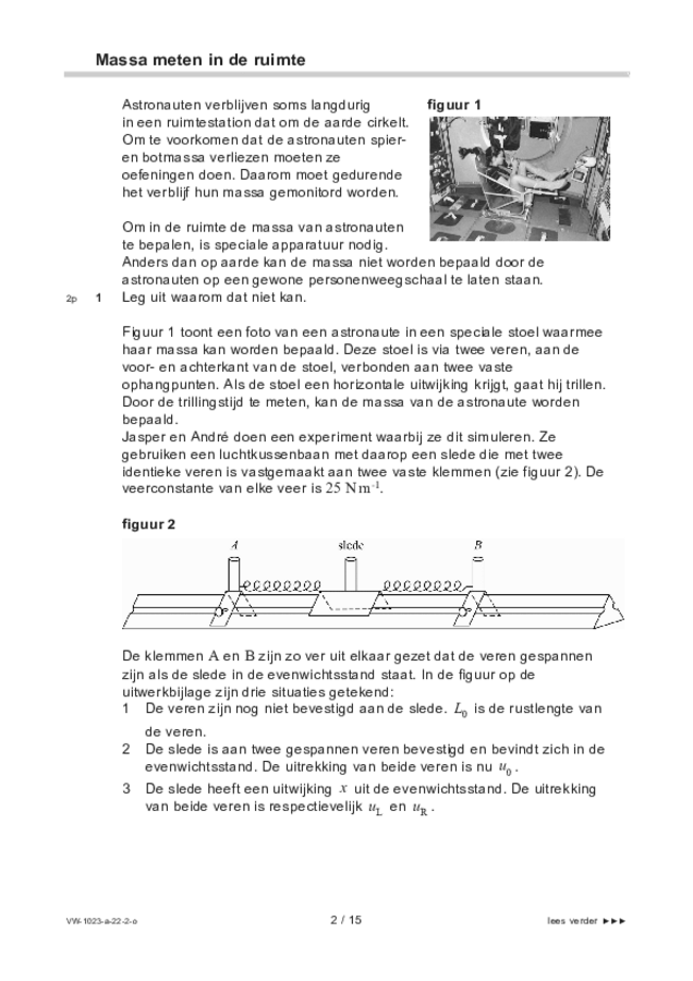 Opgaven examen VWO natuurkunde 2022, tijdvak 2. Pagina 2