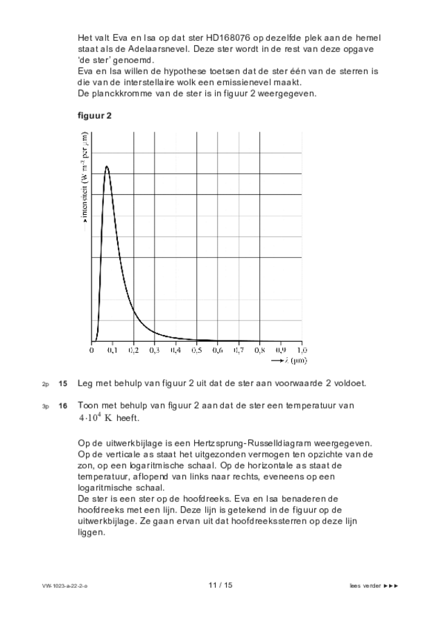 Opgaven examen VWO natuurkunde 2022, tijdvak 2. Pagina 11