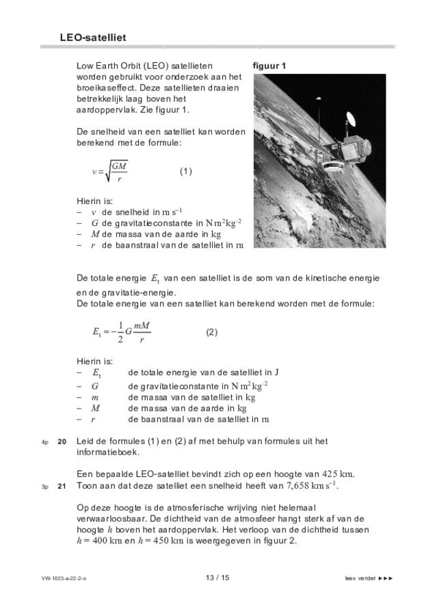 Opgaven examen VWO natuurkunde 2022, tijdvak 2. Pagina 13