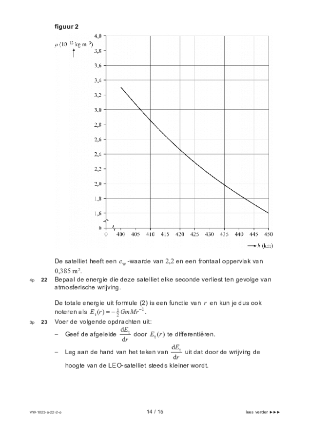 Opgaven examen VWO natuurkunde 2022, tijdvak 2. Pagina 14