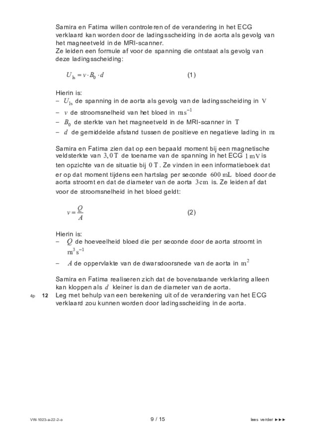 Opgaven examen VWO natuurkunde 2022, tijdvak 2. Pagina 9