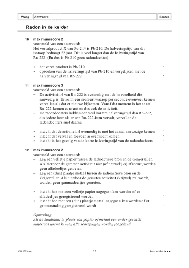 Correctievoorschrift examen VWO natuurkunde 2022, tijdvak 3. Pagina 11