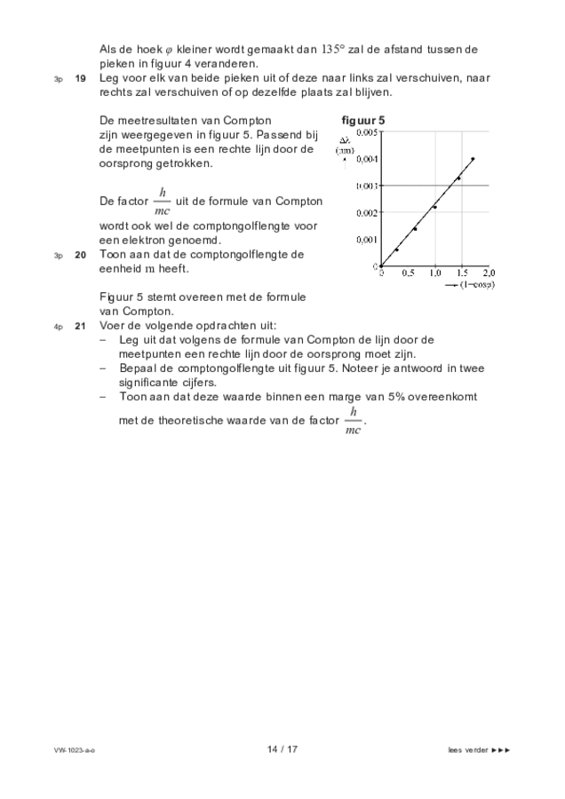 Opgaven examen VWO natuurkunde 2022, tijdvak 3. Pagina 14