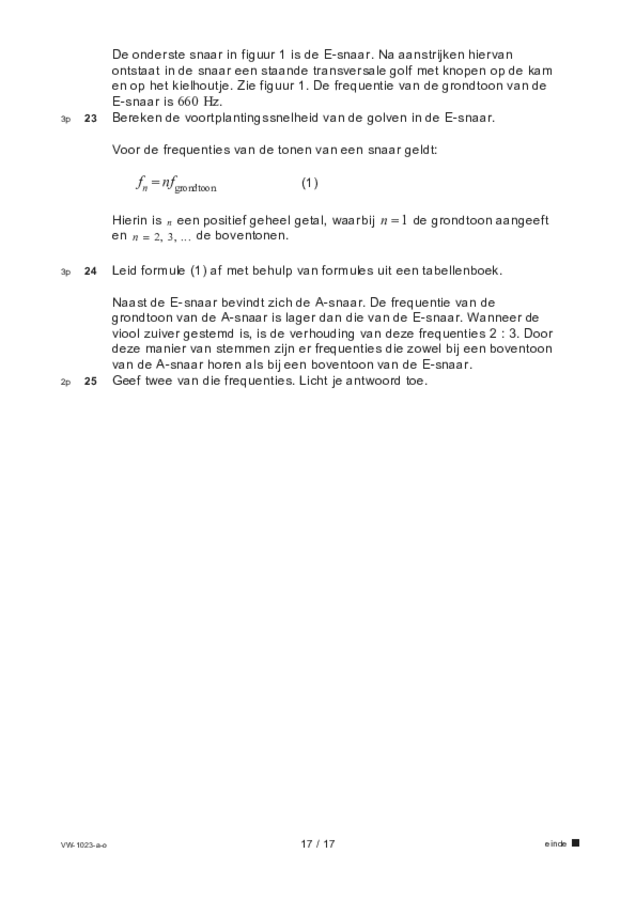 Opgaven examen VWO natuurkunde 2022, tijdvak 3. Pagina 17