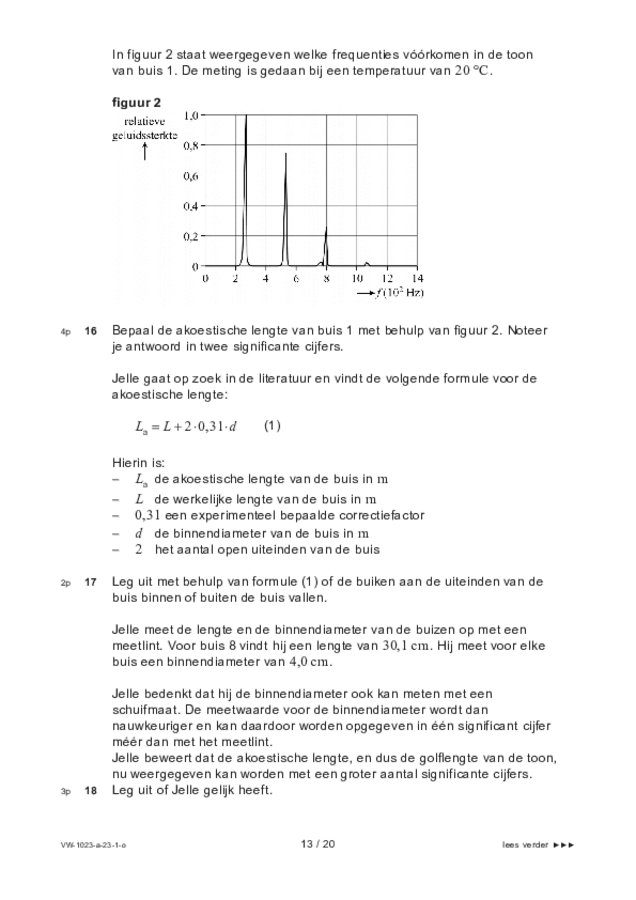 Opgaven examen VWO natuurkunde 2023, tijdvak 1. Pagina 13