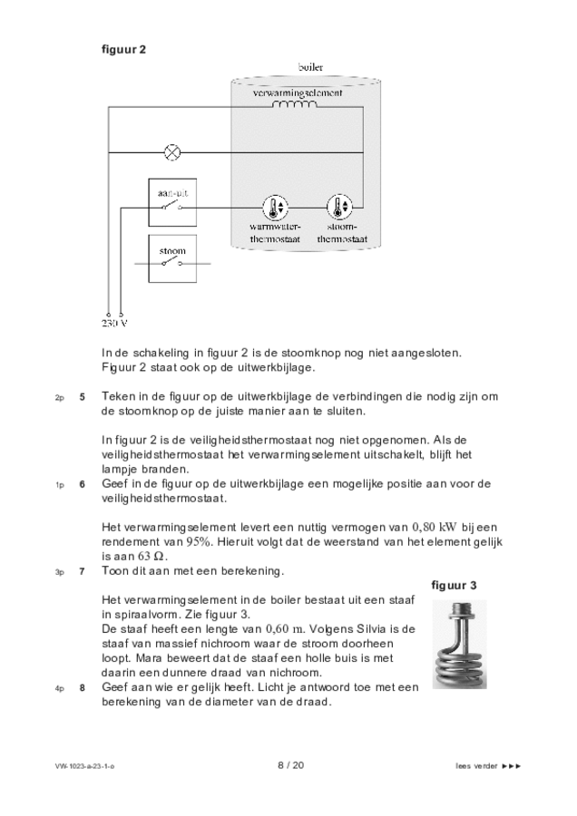 Opgaven examen VWO natuurkunde 2023, tijdvak 1. Pagina 8