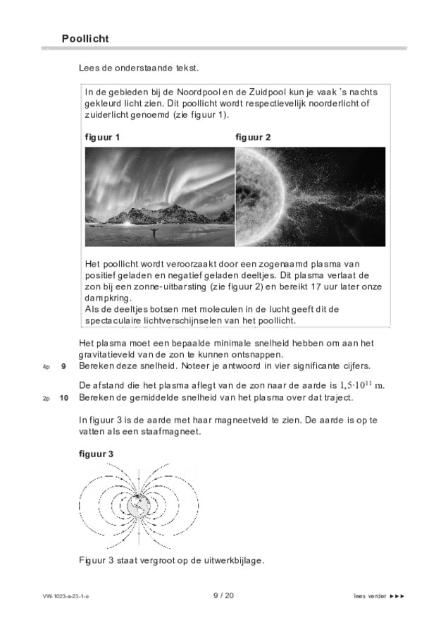 Opgaven examen VWO natuurkunde 2023, tijdvak 1. Pagina 9