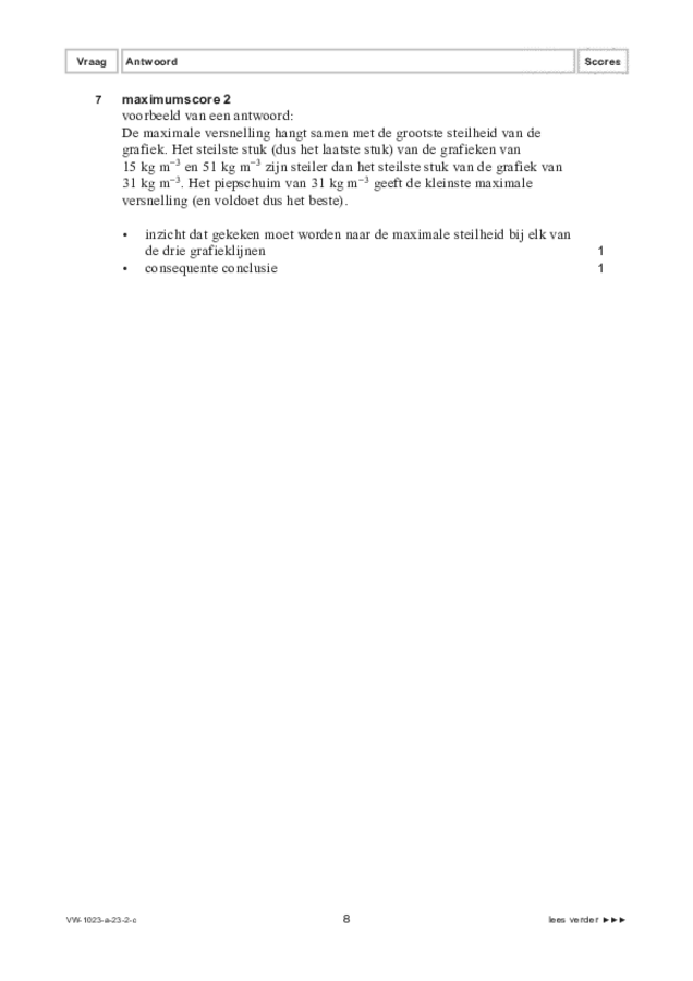 Correctievoorschrift examen VWO natuurkunde 2023, tijdvak 2. Pagina 8