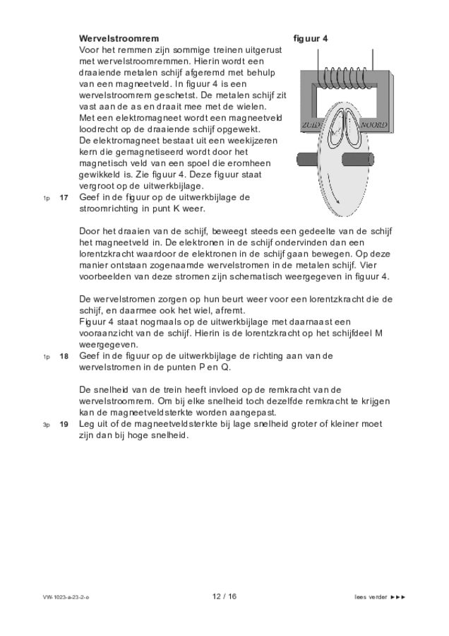 Opgaven examen VWO natuurkunde 2023, tijdvak 2. Pagina 12
