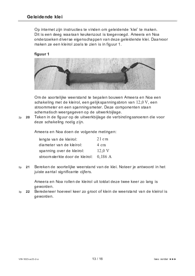 Opgaven examen VWO natuurkunde 2023, tijdvak 2. Pagina 13