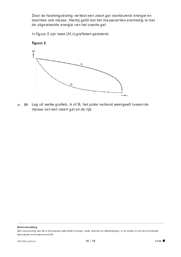 Opgaven examen VWO natuurkunde 2023, tijdvak 2. Pagina 16