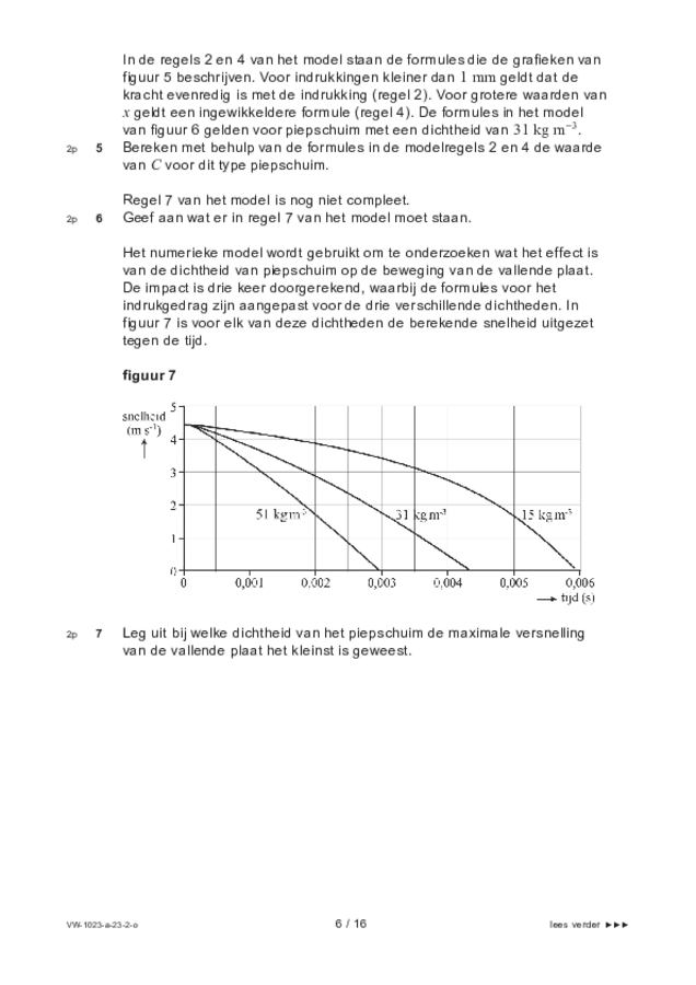 Opgaven examen VWO natuurkunde 2023, tijdvak 2. Pagina 6