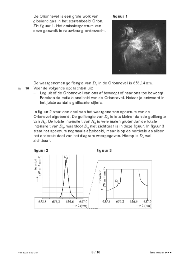 Opgaven examen VWO natuurkunde 2023, tijdvak 2. Pagina 8