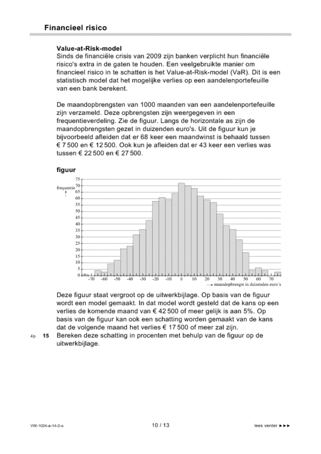 Opgaven examen VWO wiskunde A 2014, tijdvak 2. Pagina 10