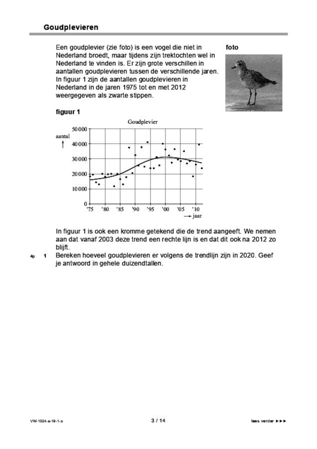Opgaven examen VWO wiskunde A 2019, tijdvak 1. Pagina 3