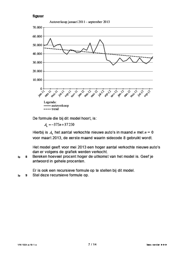 Opgaven examen VWO wiskunde A 2019, tijdvak 1. Pagina 7