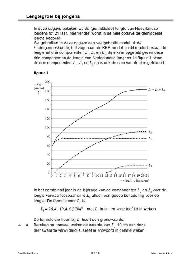 Opgaven examen VWO wiskunde A 2019, tijdvak 2. Pagina 8