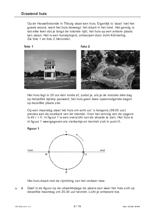Opgaven examen VWO wiskunde A 2021, tijdvak 1. Pagina 8