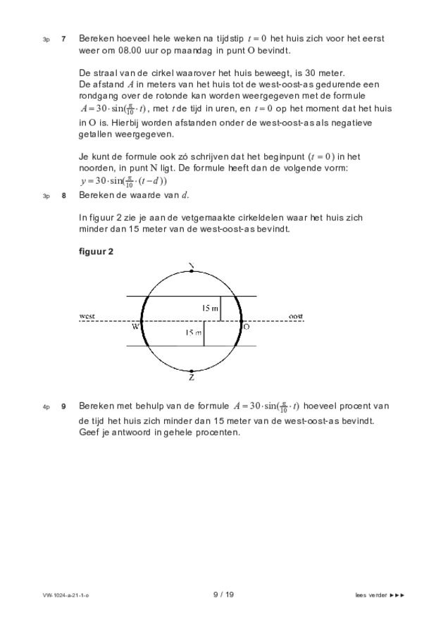 Opgaven examen VWO wiskunde A 2021, tijdvak 1. Pagina 9