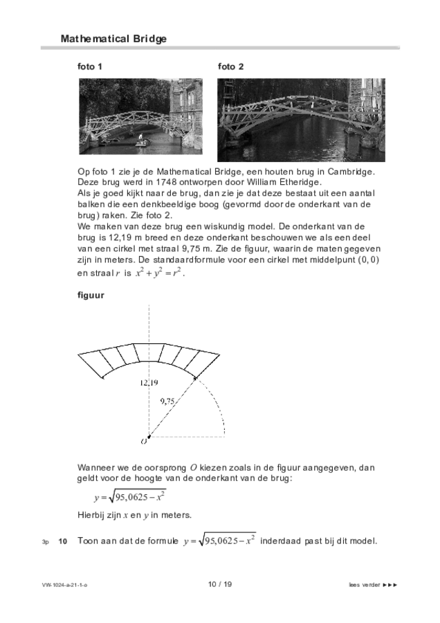 Opgaven examen VWO wiskunde A 2021, tijdvak 1. Pagina 10