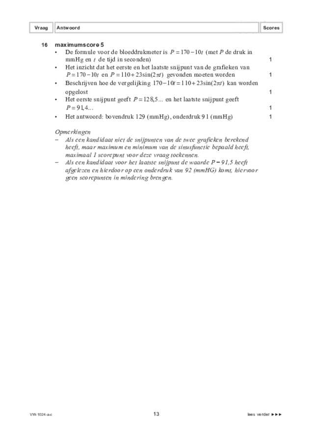 Correctievoorschrift examen VWO wiskunde A 2022, tijdvak 1. Pagina 13