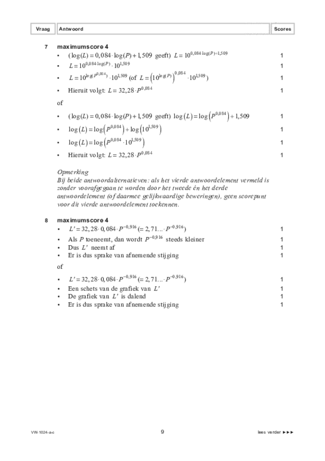 Correctievoorschrift examen VWO wiskunde A 2022, tijdvak 1. Pagina 9