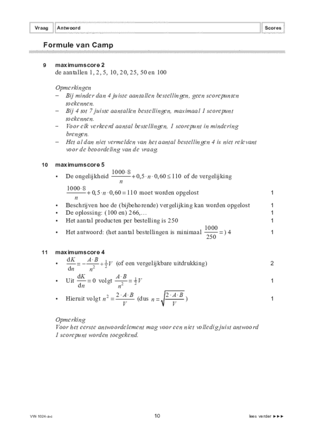 Correctievoorschrift examen VWO wiskunde A 2022, tijdvak 1. Pagina 10