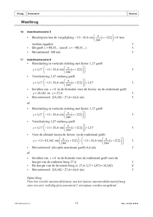 Correctievoorschrift examen VWO wiskunde A 2022, tijdvak 2. Pagina 11