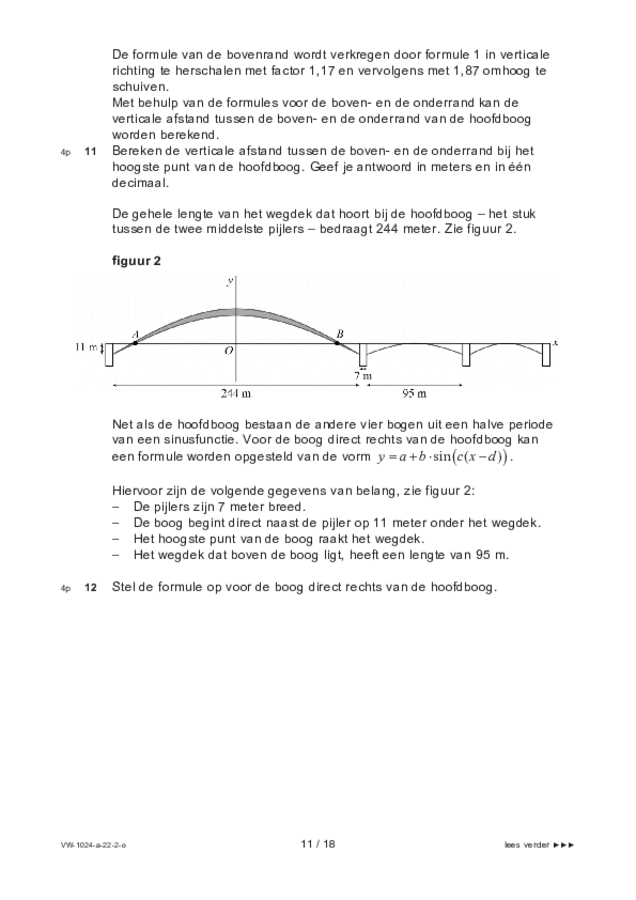 Opgaven examen VWO wiskunde A 2022, tijdvak 2. Pagina 11