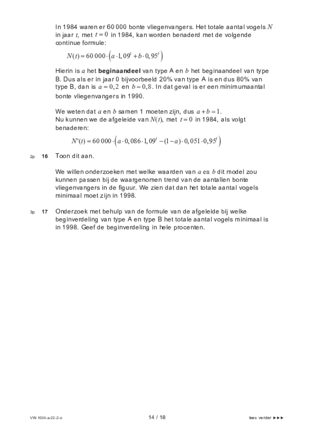 Opgaven examen VWO wiskunde A 2022, tijdvak 2. Pagina 14