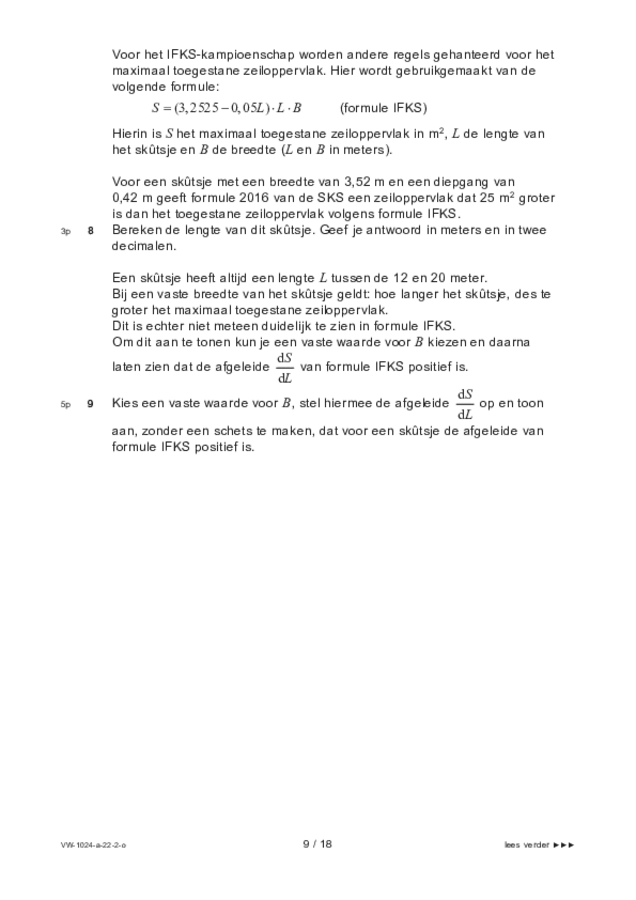 Opgaven examen VWO wiskunde A 2022, tijdvak 2. Pagina 9