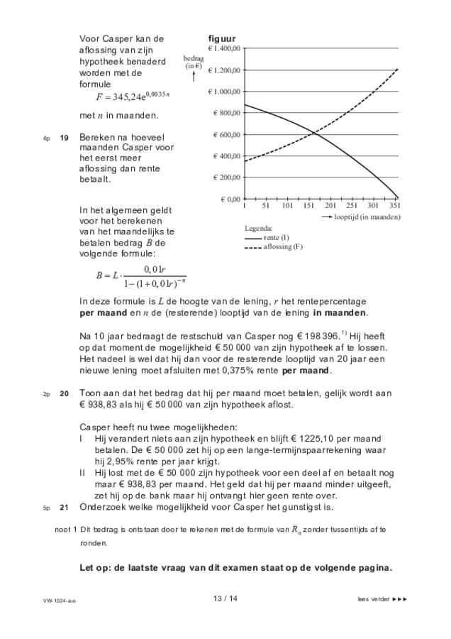 Opgaven examen VWO wiskunde A 2022, tijdvak 3. Pagina 13