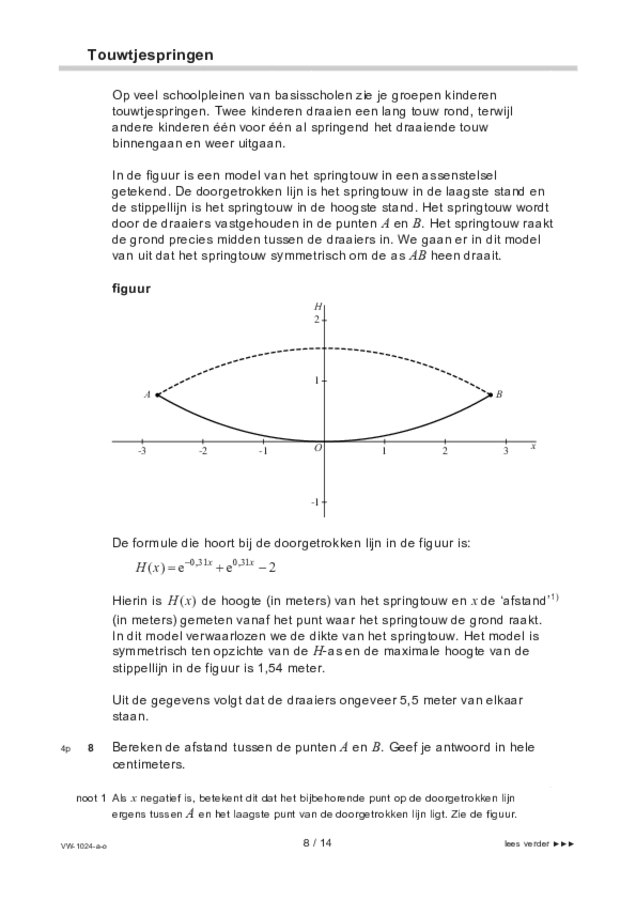 Opgaven examen VWO wiskunde A 2022, tijdvak 3. Pagina 8
