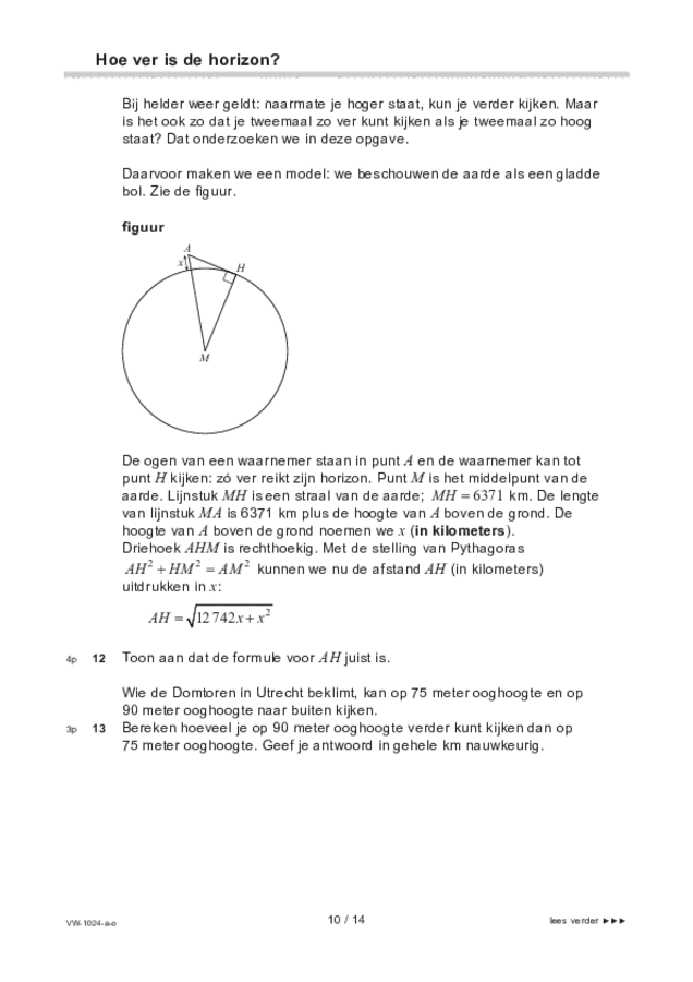 Opgaven examen VWO wiskunde A 2022, tijdvak 3. Pagina 10