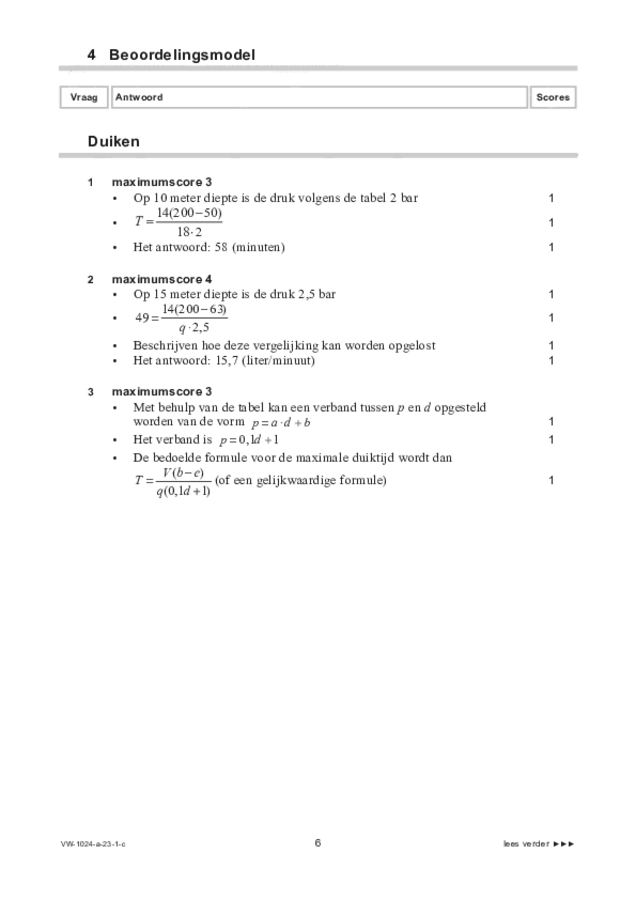 Correctievoorschrift examen VWO wiskunde A 2023, tijdvak 1. Pagina 6