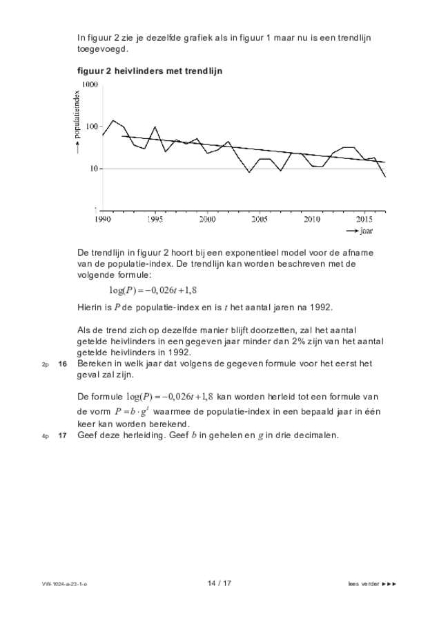 Opgaven examen VWO wiskunde A 2023, tijdvak 1. Pagina 14