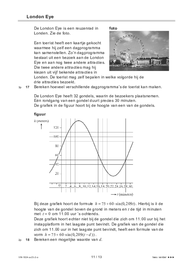 Opgaven examen VWO wiskunde A 2023, tijdvak 2. Pagina 11