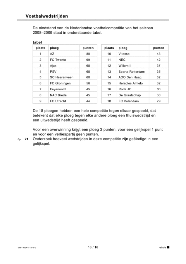 Opgaven examen VWO wiskunde A 2014, tijdvak 1. Pagina 16
