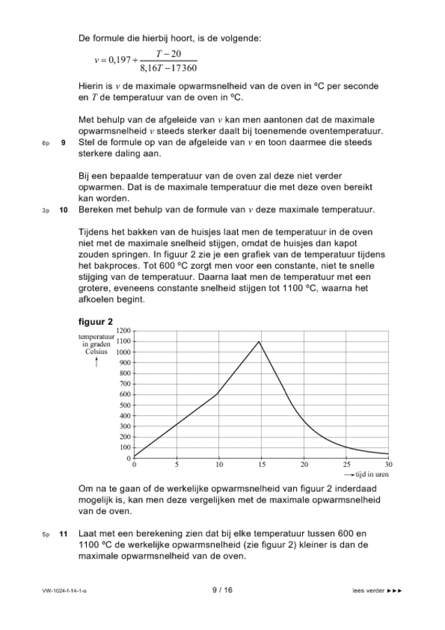 Opgaven examen VWO wiskunde A 2014, tijdvak 1. Pagina 9