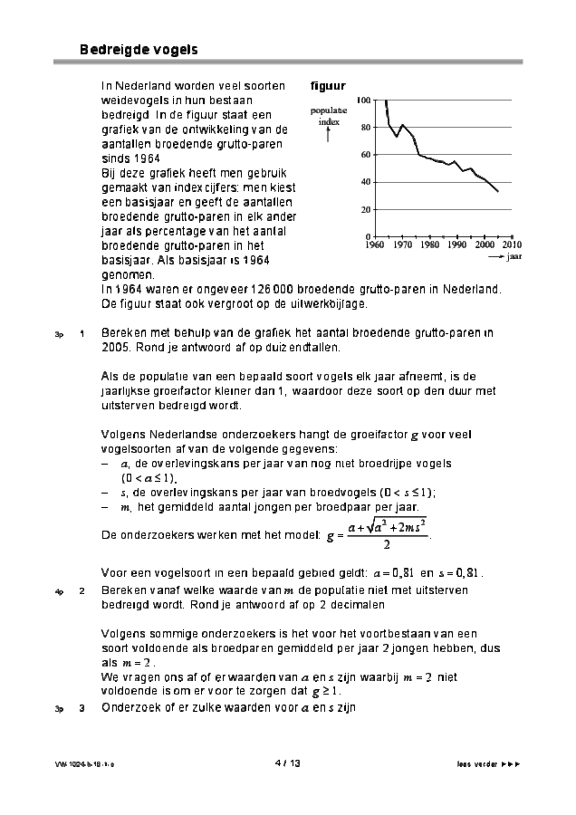 Opgaven examen VWO wiskunde A 2018, tijdvak 1. Pagina 4