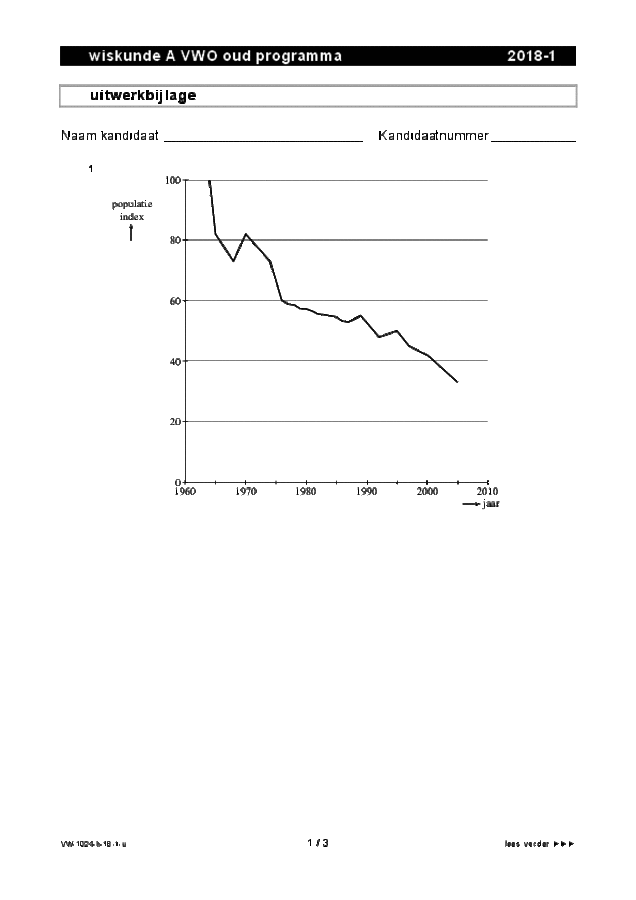 Uitwerkbijlage examen VWO wiskunde A 2018, tijdvak 1. Pagina 1